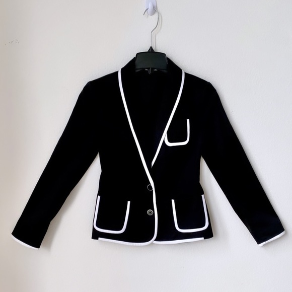 NWOT - EXPRESS BLACK / WHITE TRIM SUIT BLAZER SIZE 0 - Picture 9 of 12